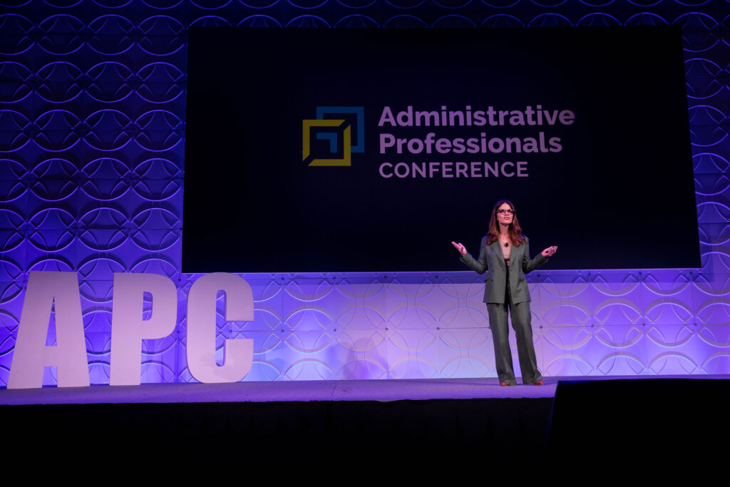 Keynote speaker Erica Keswin during session at APC 2025 in Seattle, WA